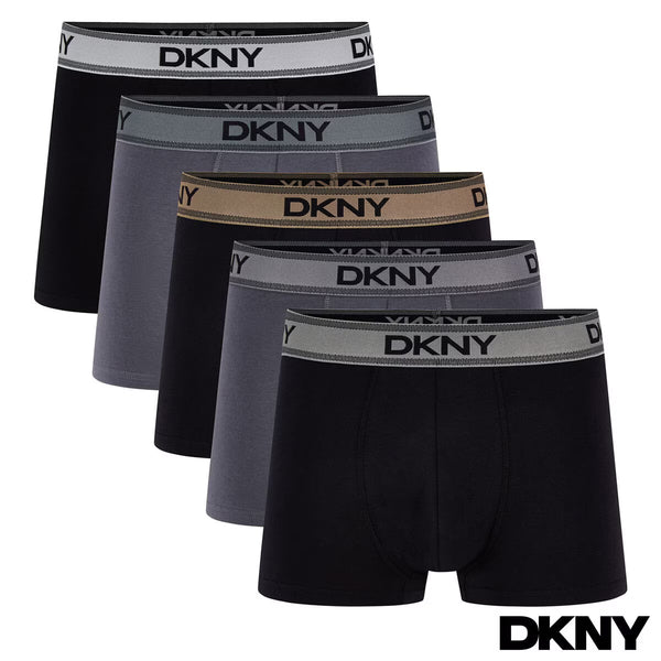 DKNY Men'S Modal Boxer 5 Pack in Black