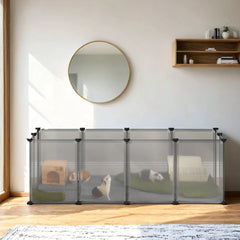 Pet Playpen, Pet Fence Indoor, Modular Animal Pen with Floor, for Hamsters, Rabbits, Hedgehogs, Ferrets