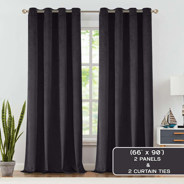2pcs Premium Velvet Blackout Curtains – High-Quality Thermal Insulated Room Darkening Window Drapes, Light-Blocking Rod Pocket Curtains for Living Room Decor, Bedroom, Machine Washable Home Decorations