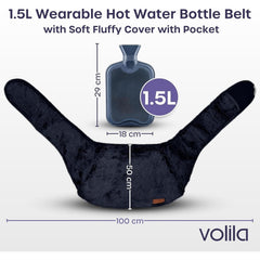 Wearable Hot Water Bottle Belt 1.5L – Wrap Around Hot Water Bottle for Period Pain Relief, Back Pain & Cramps – Adjustable & Washable