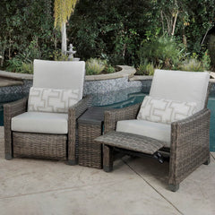 Pacific Casual Sandy Shores Barcalounger 3 Piece Woven Recliner Set