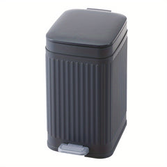 7L Household Grey Simple Trash Can Storage Bin, Anti-odor, Kitchen and Living Room Gap Trash Can with Lid, Push Foot Pedal Trash Can