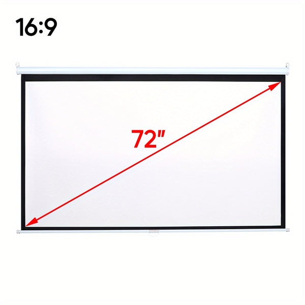 1pc Projector Accessory|Projection Screen-White,Portable 72-inch - High-definition Projection Screen for Display Boards in Schools/ Offices, Easy Installation (133x75cm)
