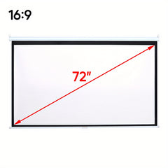 1pc Projector Accessory|Projection Screen-White,Portable 72-inch - High-definition Projection Screen for Display Boards in Schools/ Offices, Easy Installation (133x75cm)