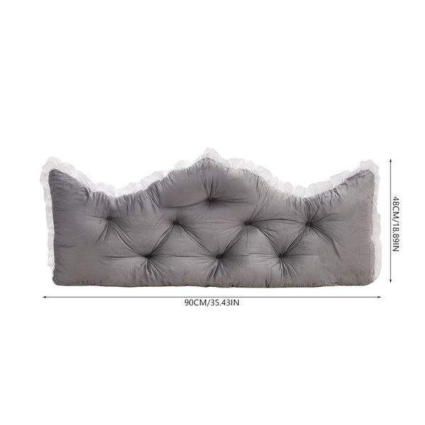 Large Ultra-Soft Comfortable Plush Backrest Pillow, Princess Style Reading Cushion, Neck and Back Support, Luxurious Fashionable Home Style Multifunctional Lace Ruffled Headboard Cushions, Suitable for Bedroom, Living Room, Dorm, Sofa Home Decor, Machine