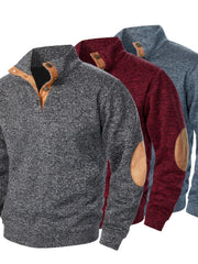 Men'S Long-Sleeve Casual Knit Shirt with a Stand Collar for Autumn And Winter, Suitable for Golf And Camping, Sold in a Set of Three
