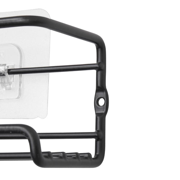 4 pieces, kitchen spice rack combination, no punching seasoning storage rack, metal wall mounted kitchen spice rack, layered storage of spices, seasonings, knives and forks, bathroom toiletries storage rack, cosmetics shelf, black