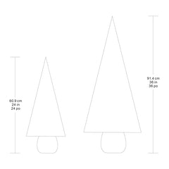 3Ft (90Cm) Silver Glitter Potted Trees with LED Lights- Set of 2