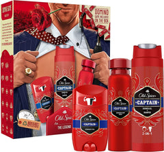 Old Spice Gentleman Gift Set for Men with Captain Deodorant Spray, Deodorant Stick and Shower Gel