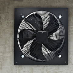 1pc Low Noise 300mm / L37xW37CM Extractor Fan 2130m/h - Stainless Steel Ventilation Fan with Backdraft Damper for Kitchen, Bathroom, Garage - Black