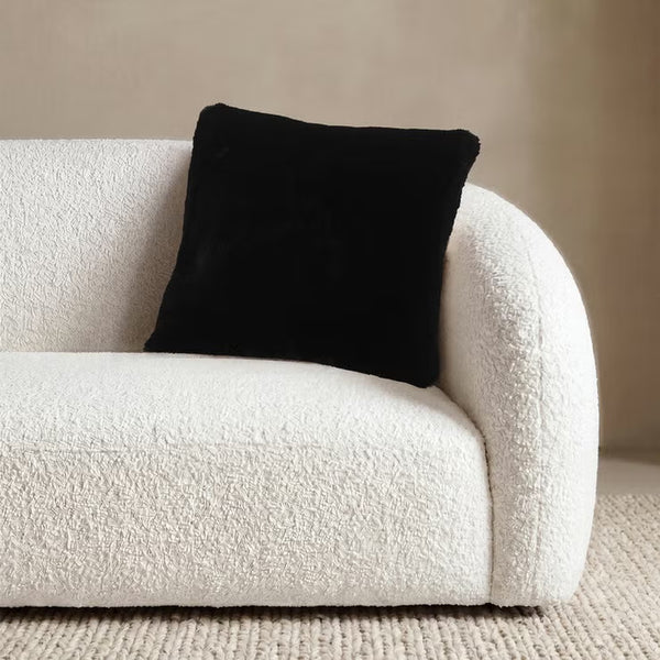 Mon Chateau Tweed Faux Fur Cushion in 3 Designs, 50 X 50 Cm