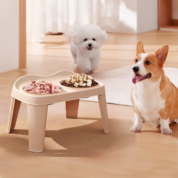 Dog Bowls with Stand, Adjustable Raised Dog Bowl for Large Dogs, Dog Feeding Station with 2 Stainless Steel Dog Bowls, Non-Slip elevated dog bowls