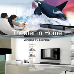 Multifunctional Soundbar Speaker System with 4 Built-in Subwoofers, Stereo Sound, AUX, TF, FM, Button Control, Passive Amplification, USB Charging, 36V Max, Infrared Wireless Technology for TV, Computer, Home Theater