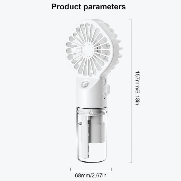 SJMR Handheld Mist Fan – Portable & Lightweight Rechargeable Mini Fan with Cooling Spray for Travel, Outdoor, Gym, Office & Summer Use