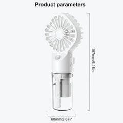 SJMR Handheld Mist Fan – Portable & Lightweight Rechargeable Mini Fan with Cooling Spray for Travel, Outdoor, Gym, Office & Summer Use
