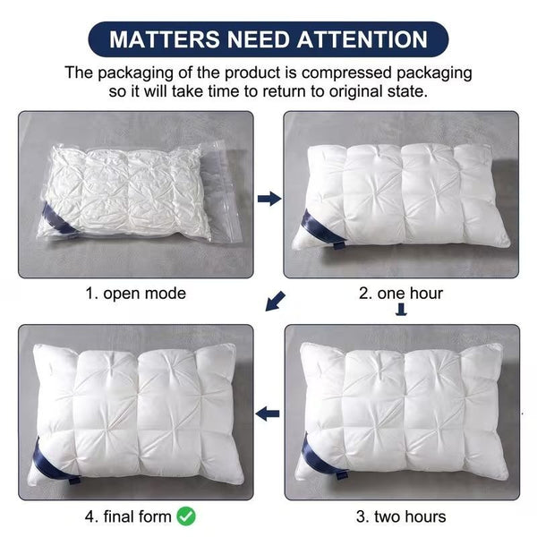 4PCS 5-Star Hotel Quality Pillows Premium Non-Collapsible Pillow Core Soft Breathable Machine Washable All-Season for Home Bedroom Daily Rest Improved Sleep Quality