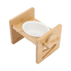 Pets Dog/Cat Bowls with Stand, 1/2/3 Bowls Adjustable Height Elevated Feeder Bowls for Cats and Small Dogs, Wooden Raised Feeding Bowls with Stand