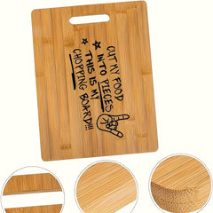 1pc Cutting Board, Chopping Board, Carved Cutting Board, Laser Carved Funny Bamboo Cutting Board, Kitchen Decoration, Creative Home Gifts For Friends, Bamboo Material, Outdoor Portable Cutting Board, Cutting Fruits And Vegetables, Double-sided Usable
