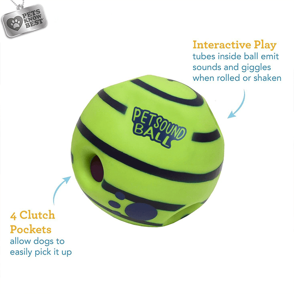 Interactive Giggle Ball for Dogs & Cats - 14cm Training Balls Toy Ball for Dogs Durable Dog Chew Ball for Teeth Cleaning Indestructible Rubber Chew Toy Natural Rubber Teething Ball Squeaky Dog Toy for Interactive Play Self-Entertainment Dog Ball for Alone