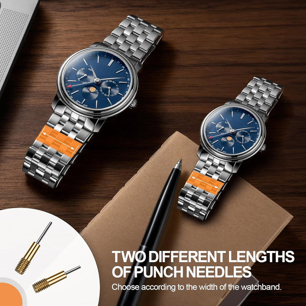 JOREST Watch Link Removal Kit, Watch Band Repair Tool for Strap Adjustment, Watch Resize Shortening Tool, Bracelet Chain Pin Remover, Watch Adjuster, Watch Hammer, with User Manual, Punch Pins