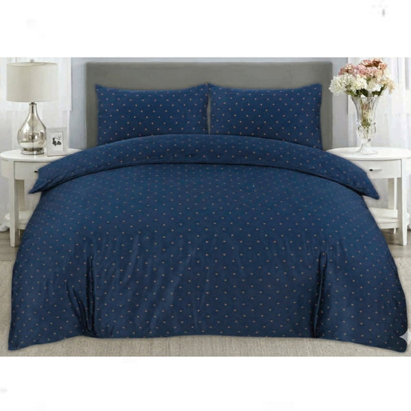 100% Cotton Complete Bedding Duvet Cover Set - Includes Double Duvet Cover, Double Fitted Sheet & two Matching Pillowcases - Comfortable Soft Comforter Cover Bedding Set for Bedroom - Premium Quality Bedding Set