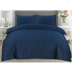 100% Cotton Complete Bedding Duvet Cover Set - Includes Double Duvet Cover, Double Fitted Sheet & two Matching Pillowcases - Comfortable Soft Comforter Cover Bedding Set for Bedroom - Premium Quality Bedding Set