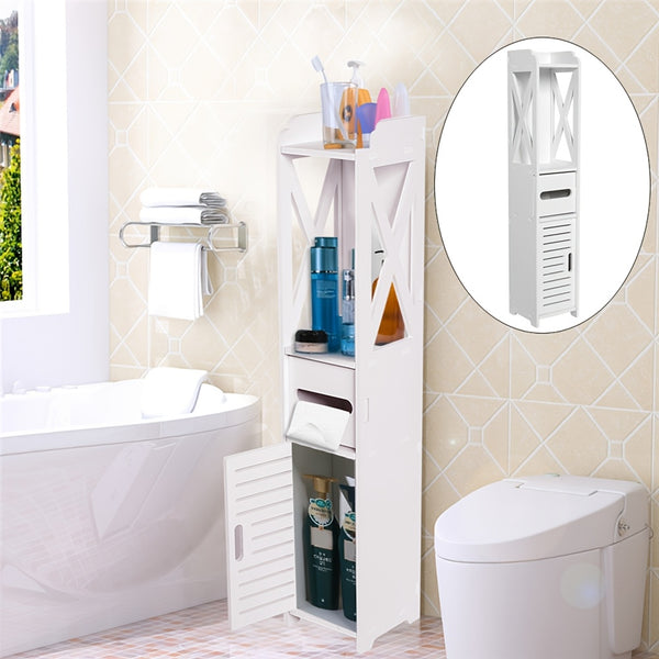 Under Sink Bathroom Cabinet, White Basin Cabinet, Bathroom Under Sink Bathroom Storage Units Freestanding, Wood Plastic Board Bathroom Storage Unit, 59.94X29.97X58.42cm