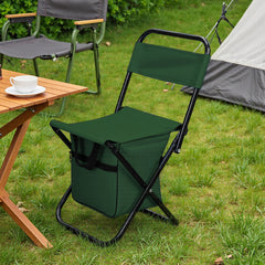1PC Folding Chair with Storage, Foldable Fishing Seat Lightweight Chair, Portable Chair Home, Small/Large More Colors