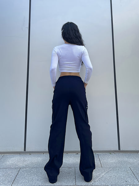 Straight Leg Cargo Pants, Y2K Streetwear Casual Pants, Women's Clothing