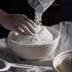 13x6cm Round Rattan Bread Proofing Basket with Cloth Liner, Kitchen Baker'S Tool, Perfect for Home Baking Enthusiasts, Baking Supplies