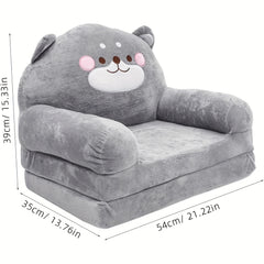 Cozy Kid Folding Sofa, Plush, Washable Lounge Chair for Playroom & Nursery, Foldable Soft Toddler Chair for Reading Relaxing Sleeping
