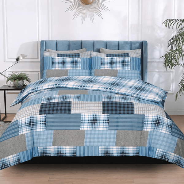 Premium Microfiber Printed Duvet Quilt Cover Set – Floral Patchwork Bedding, Single to Super King