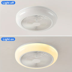 1pc Ceiling Fans with Lights, LED Fan Light Kit, Low Profile Ceiling Fans, Bladeless Ceiling Fan Remote Control Enclosed Flush Mount Ceiling Fan with Timming, 3000-6000K for Living Room, Bedroom, Attic, Kitchen, Laundry Room, Dining Room