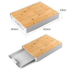 Taylor & Brown Kitchen Bamboo Chopping Board - Meal Prep Station with Pull Out Tray for Easy Food Prep, Storage & Clean Up - Wooden Non Slip Prep Deck – Serving Board