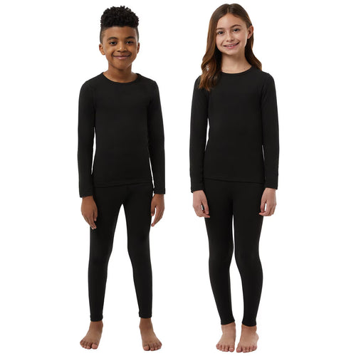 32 Heat Kids Plush Base Layer Set in Black