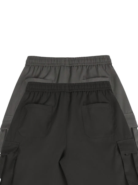 2pcs Men'S Cargo Shorts, Drawstring Waist Multi-Pocket Men'S Shorts