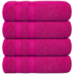 4 X Large Jumbo Bath Towels 100% Egyptian Cotton -75 x 150 cm- Soft Quick Dry Hotel Spa Big Bathroom Towels Set