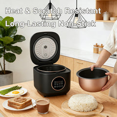 5L Digital Rice Cooker, 8 Cooking Functions with Steamer, Quick Rice, Porridge, Soup, 12H Timer & Auto Keep Warm, Non-Stick Electric Cooker for Home