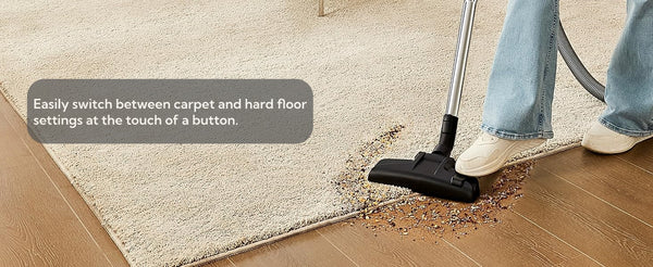Midea EUREKA Whirlwind Cylinder Bagless Vacuum Cleaner - 700W Powerful Motor, 1.5L Dust Cup, 2-in-1 Dusting Brush, Automatic Cord Rewind, Compact & Lightweight, Perfect for Hardfloors, Carpets, Car, Under-Furniture Cleaning & Pet Hair Cleanup