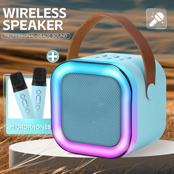 [Wireless Speakers] Wireless Speakers, Portable Speakers, Dual Microphones, RGB Lighting Effects, Multiple Voice-Changing Modes, Suitable for Family Gatherings, Birthday Parties, Outdoor Beaches, And Home Karaoke Machines