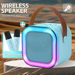[Wireless Speakers] Wireless Speakers, Portable Speakers, Dual Microphones, RGB Lighting Effects, Multiple Voice-Changing Modes, Suitable for Family Gatherings, Birthday Parties, Outdoor Beaches, And Home Karaoke Machines