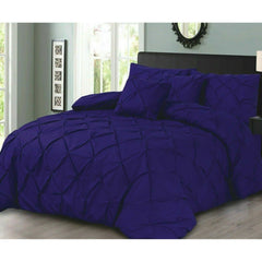 PINTUCK PLEATED ALFORD EGYPTION COTTON MIX DUVET COVER WITH PILLOW CASEA ALL SIZES SINGLE DOUBLE KING SUPER KING