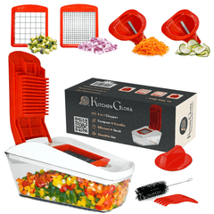 AEX 4-in-1 Manual Vegetable Chopper | Onion Dicer & Slicer | UK Kitchen Gadget | Time-Saving Meal Prep Tool