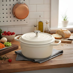 20cm/24cm Enamel Stew Pot, Double-Handled Non-Stick Soup Pot for Instant Noodles and Daily Cooking, Suitable for Gas Stove and Induction Cooker, White/Green/Red
