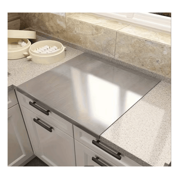 Shipping 1pc of Stainless Steel Cutting Board, a Sturdy Chopping Board Suitable for Meat, Fruits, Vegetables, Bread, And Baking, Featuring a Non-Slip Design with a Lip.