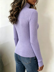 3PACKS Women Slim Fit Turtleneck Long Sleeve Top Basic Solid Color Fitted Pullover Daily Casual Fashion Outfits