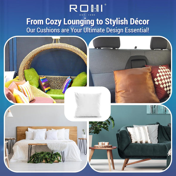 Rohi Soft Fluffy Cushion Pads Sofa Square Pillow Inserts, Home Decor Cushions, Decorative Bed Sofa