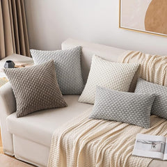 Set of 2 Luxury Corduroy Throw Pillow with Pillow Inserts, 18
