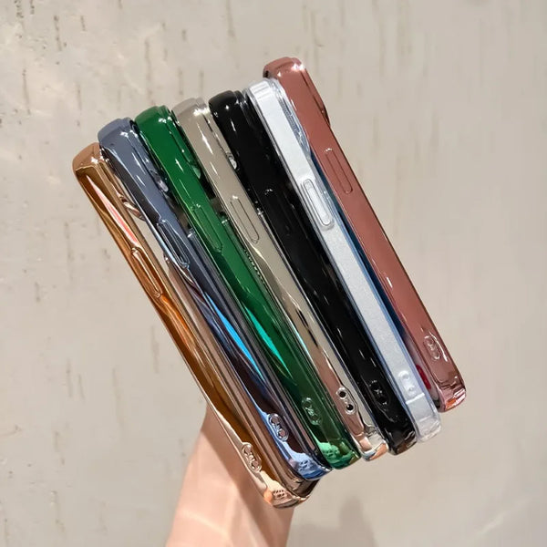 Phone case: Electroplated Transparent Card Slot Holder Case for iPhone 15 14 Plus 13 12 11 Pro Max Plating Photo Pocket Shockproof Cover