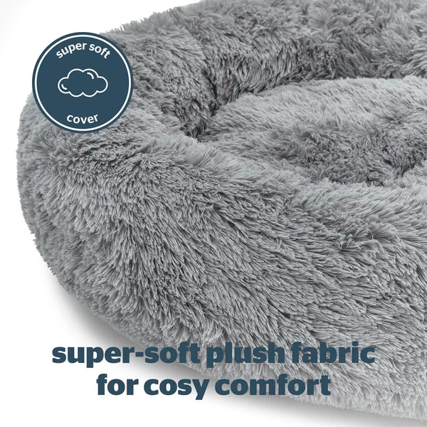 Calming Plush Donut Pet Bed